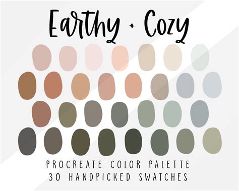 Earthy Neutral Palette Pair Procreate Color Palette Pack Etsy