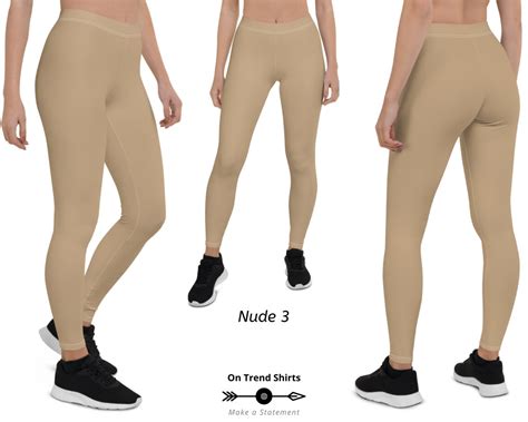 Nude Leggings For Women Skin Tone Gym Leggings Solid Neutral Etsy