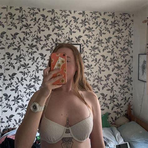 White Bikini Patterned And Cute Details On The Depop