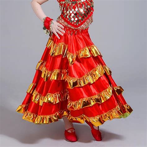 Red Flamenco Spanish folk dance bull dance skirts for girls children ...