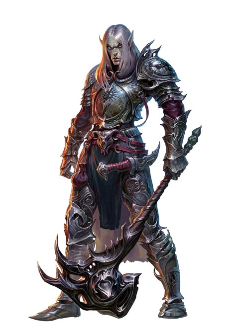 Male Elf Evil Antipaladin Fighter Undead Pathfinder 2e Pfrpg Dnd Dandd