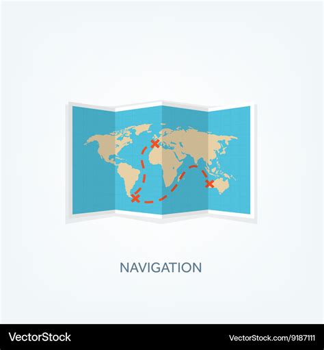 World map in a flat style Earth globe Royalty Free Vector