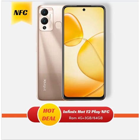 Jual Infinix Hot 12 Play NFC 4 3GB Extended 64GB Garansi Resmi