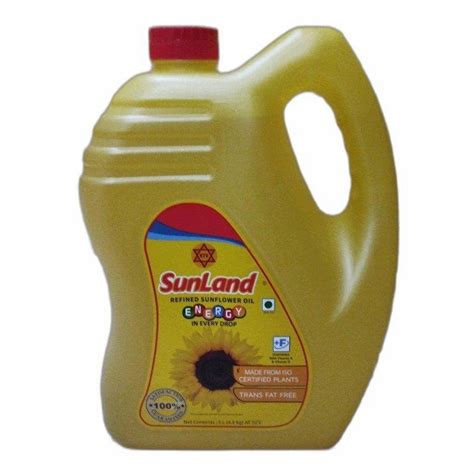 Sunland Refined Sunflower Oil Packaging Type Can Packaging Size