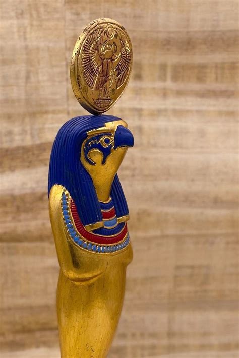 Egyptian Statue Of Qebehsenuef Son Of Horus Gold Leaf Made In Egypt