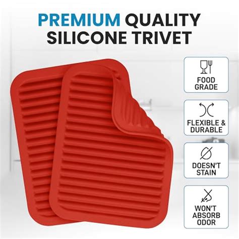Zulay 2 Pack 9 X12 Silicone Trivets For Hot Pots And Pans Multi Purpose Versatile Trivet