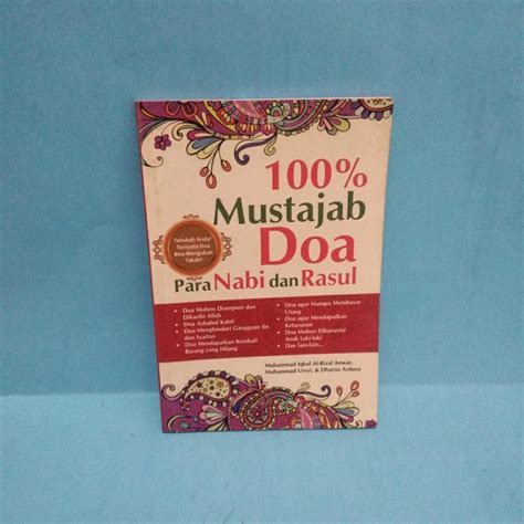 Jual Buku 100 Mustajab Doa Para Nabi Dan Rasul 0 1 Shopee Indonesia