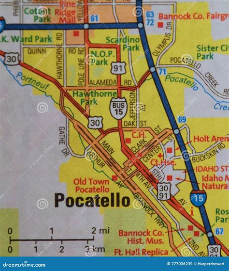 Map Image of Pocatello, Idaho Stock Image - Image of nearby, represent ...