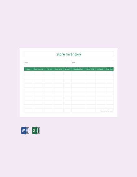 store inventory template google docs google sheets excel word