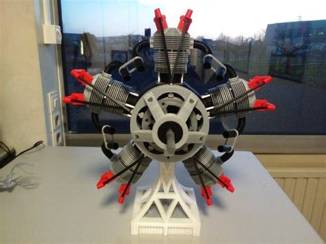 Drybones 3d Printed 5 Cylinder Radial Engine Model By Makerbot 3d Printing Projects 3d