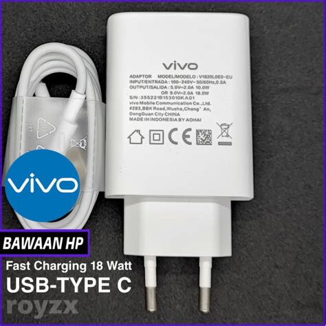 Jual Charger Cas Vivo Y Y Y T Fast Charging Type C Original Bekas