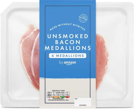 By Amazon 6 Unsmoked Bacon Medallions 160g Uk Grocery