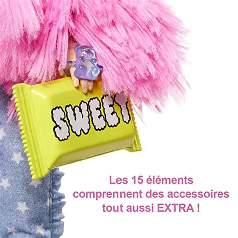 Barbie Extra poupée articulée blonde au look tendance et oversize Avec figurine animale et