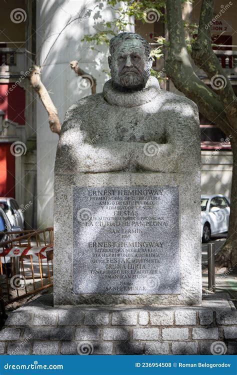 Monument To Ernest Hemingway In Pamplona Editorial Stock Photo Image