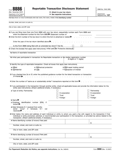 8886 Fillable Form Printable Forms Free Online