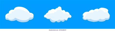 White Cartoon Clouds Set Isolated On Stock Vector Royalty Free