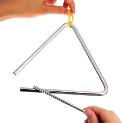 Metal Musical Triangle & Beater Percussion Instrument Silver Music Toy ...