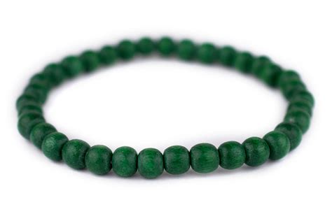 Green Wood Bracelet 6mm — The Bead Chest