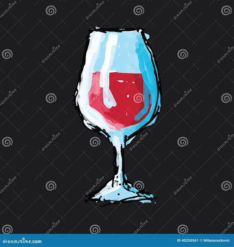 Schizzo Disegnato A Mano Di Un Bicchiere Di Vino Illustrazione Di Stock