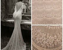 Unique Nude Lace Fabrics Related Items Etsy