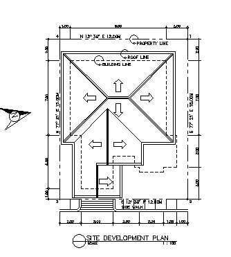 site development plan section details roof plan dimensions site