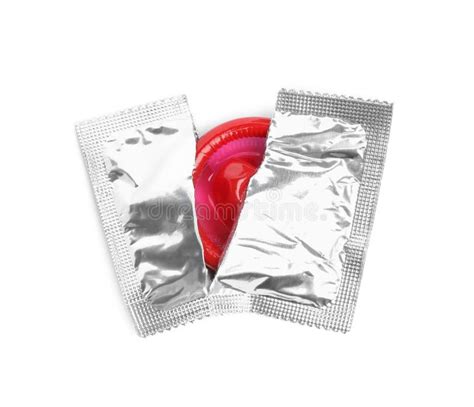 Torn Condom Package Isolated On White Top View Safe Sex Stock Image Image Of Color Condom