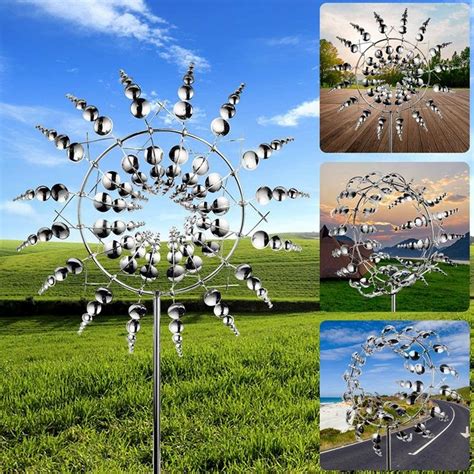 Large Metal Garden Kinetic Wind Sculptures With Beautiful Designs For