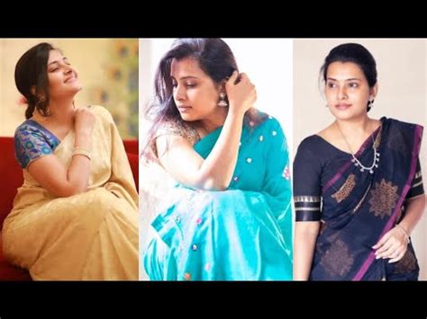 TV Actress Sruthi Raj Hot Saree Navel Completion YouTube