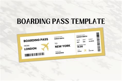 Boarding Pass Template Editable Boarding Pass Airline Boarding Pass ...