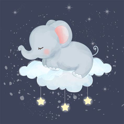 Baby Elephant Sleeping Vector Art, Icons, and Graphics for Free Download