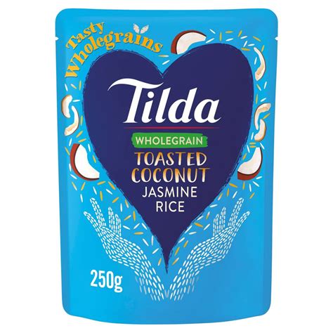Tilda Microwave Toasted Coconut Wholegrain Jasmine Rice 250g British