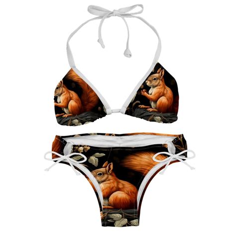 Squirrel Detachable Sponge Adjustable Strap Bikini Set Two Pack For Any Summer Scene Walmart