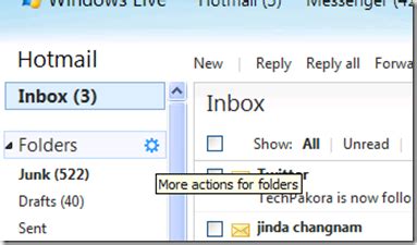 how to delete folders in hotmail