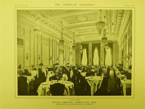 dining room hotel oregon portland   lithograph doyle