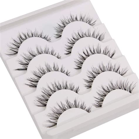 Reactionnx False Eyelash Kit with Clamp, 10 Lashes Fake Eyelashes, Soft ...