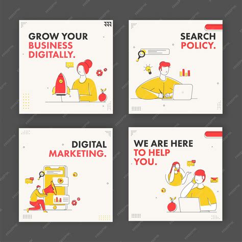 premium vector digital marketing  business concept based poster design   options