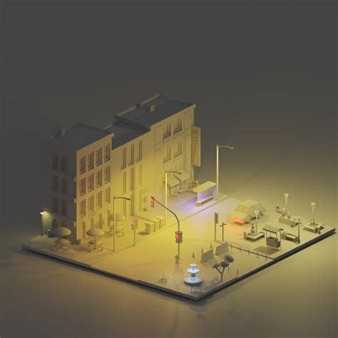 3D Model Low-Poly Street Furniture – Toffu Co