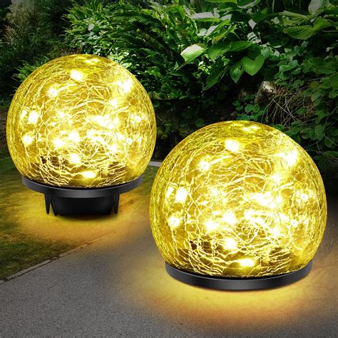JKIMK Solar Globe Lights Outdoor Waterproof-Solar Balls for Garden