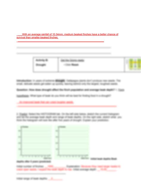 Rainfall And Bird Beaks Answer Key Gizmo 11