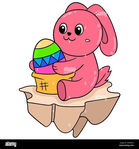 A Vector Illustration Of A Cute Cartoon Easter Bunny Stock Vector Image