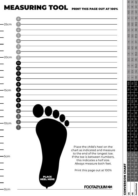 measure foot printable