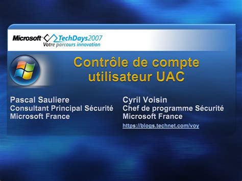 PPT - Contrôle de compte utilisateur UAC PowerPoint Presentation, free ...