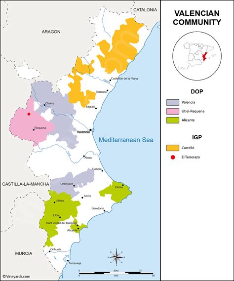 Spain Map of Vineyards Wine Regions