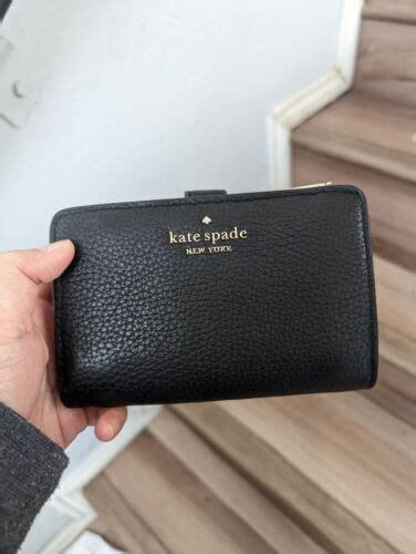 Kate Spade Leila Medium Compartment Bifold Wallet Wlr Black Ebay