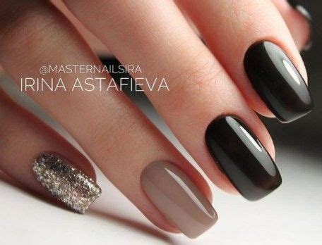 Nude Black Gold Nails Trendy Nails Nail Art Nail Designs Glitter