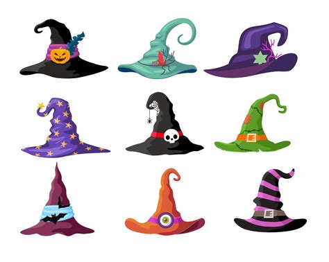 cartoon witch hats