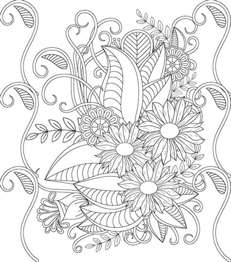 Livro De Colorir Flores - Livro para colorir de flores | Vetor Premium