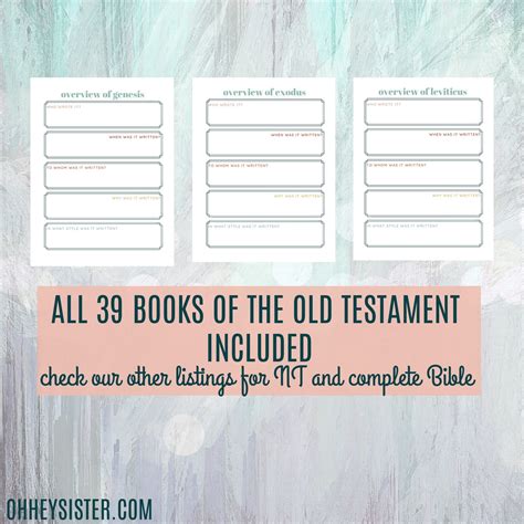 Printable Old Testament Bible Study Overview Guide In Depth Bible Study