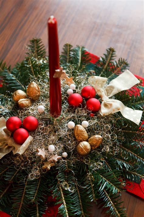 christmas candle decoration  stock photo public domain pictures