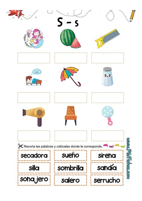 Fichas De Silabas De Cortar Y Pegar Sa Se Si So Su